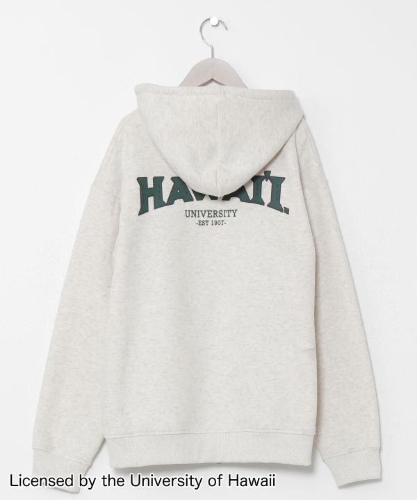 起毛メンズＺＩＰパーカー【University of Hawaii】(WHITE): 『Kahiko