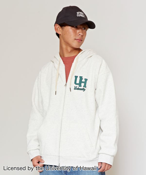 起毛メンズＺＩＰパーカー【University of Hawaii】(WHITE): 『Kahiko